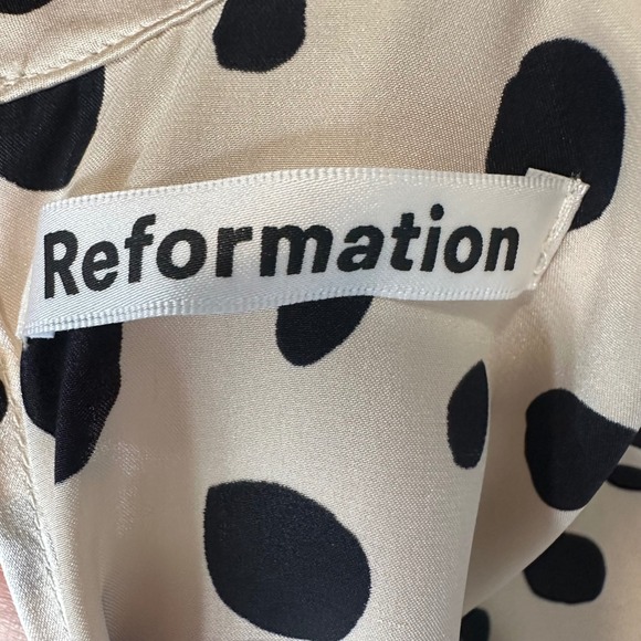 Reformation Carmelina polka-dot silk midi dress Elegant Party Dress‎ 4 Small - Picture 5 of 10